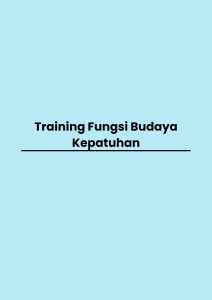 pelatihan Fungsi Budaya Kepatuhan di bandung