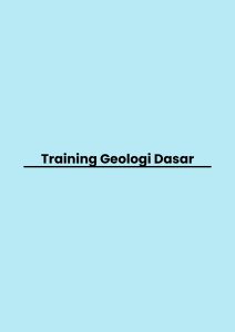 pelatihan Geologi Dasar di bandung