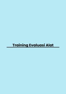 pelatihan Evaluasi Alat di bandung
