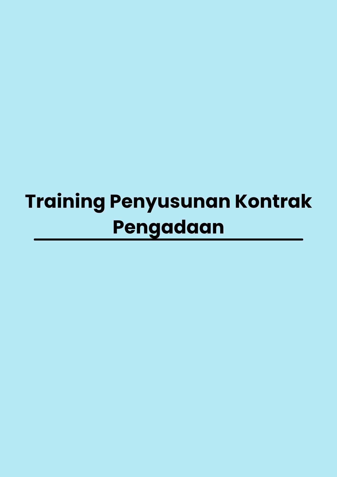 pelatihan Penyusunan Kontrak Pengadaan di bandung
