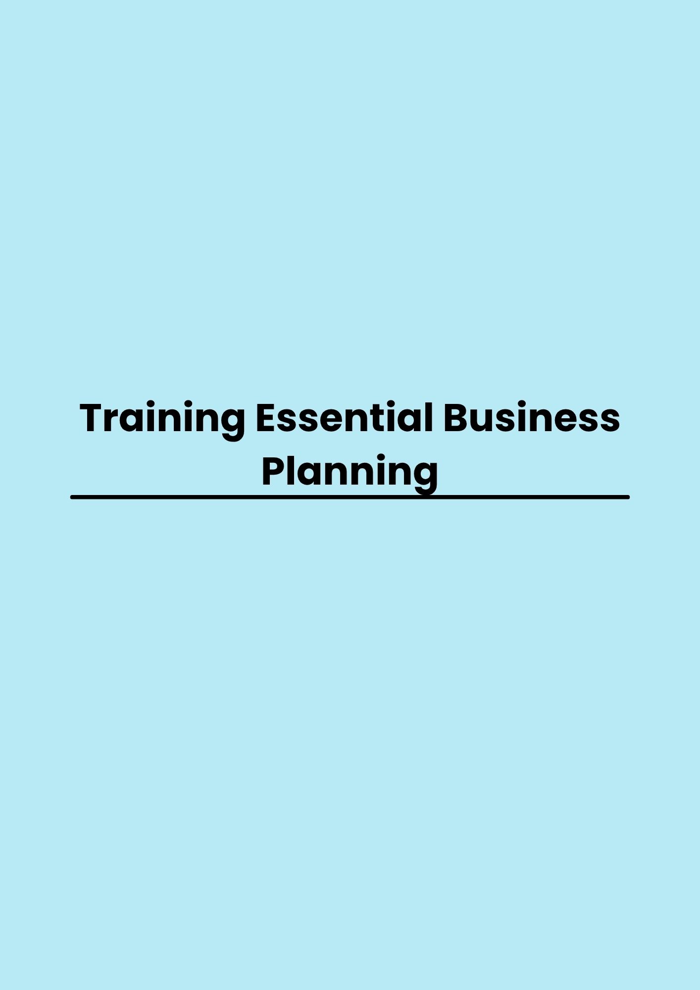 pelatihan Essential Business Planning di bandung