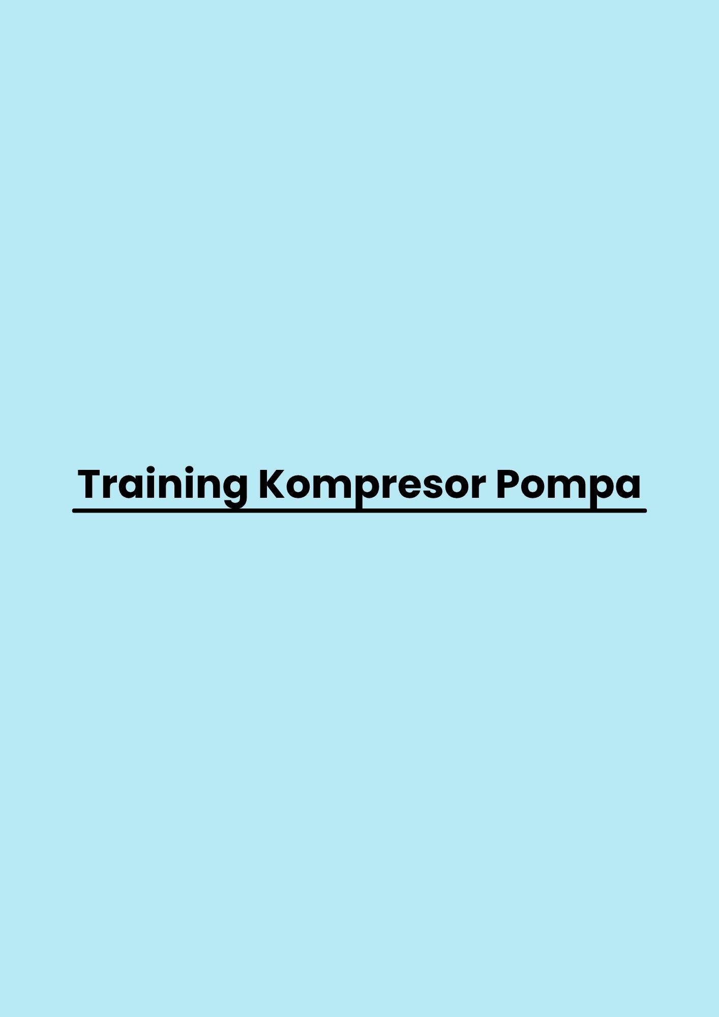 pelatihan Kompresor Pompa di bandung
