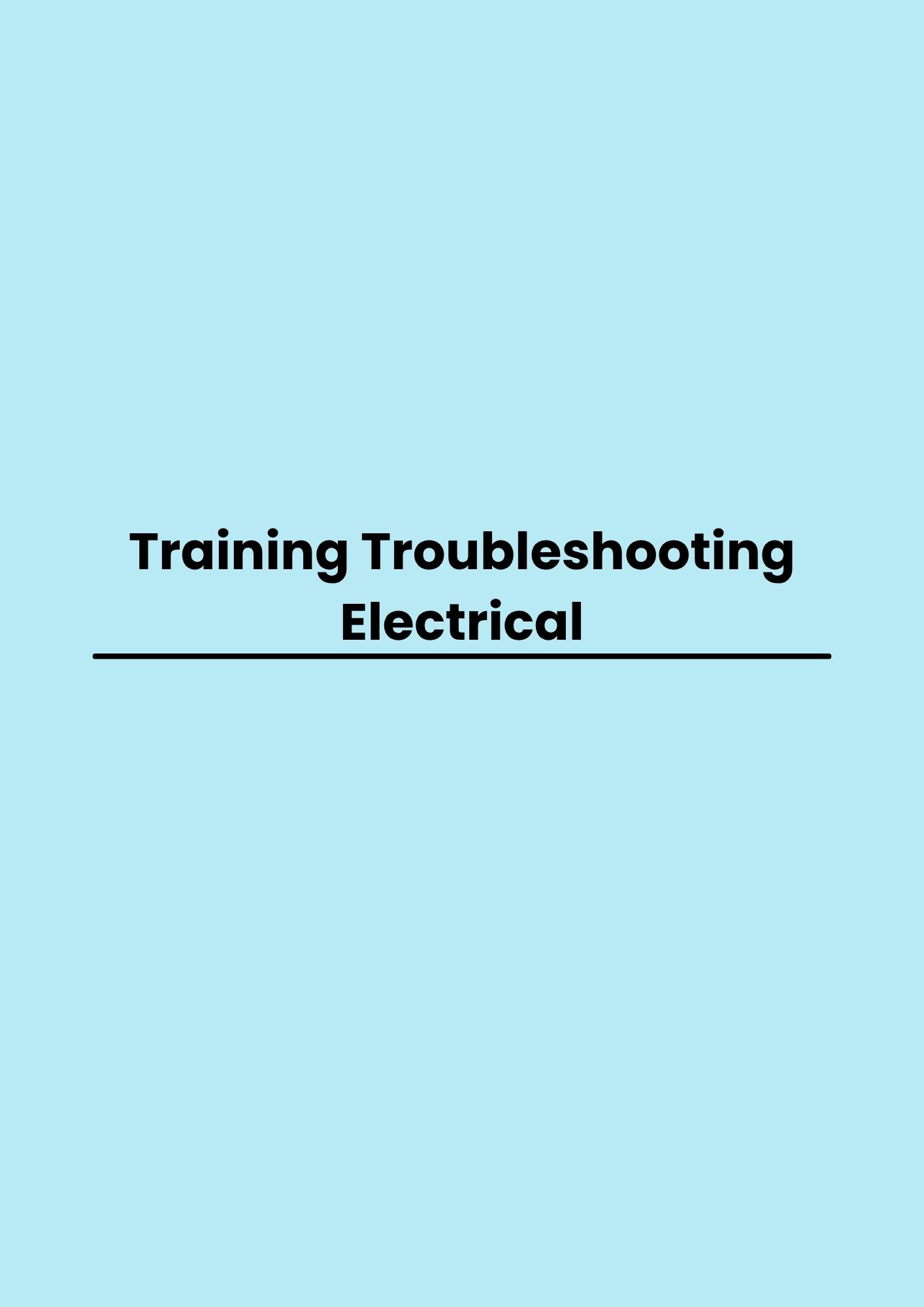 pelatihan Troubleshooting Electrical di bandung