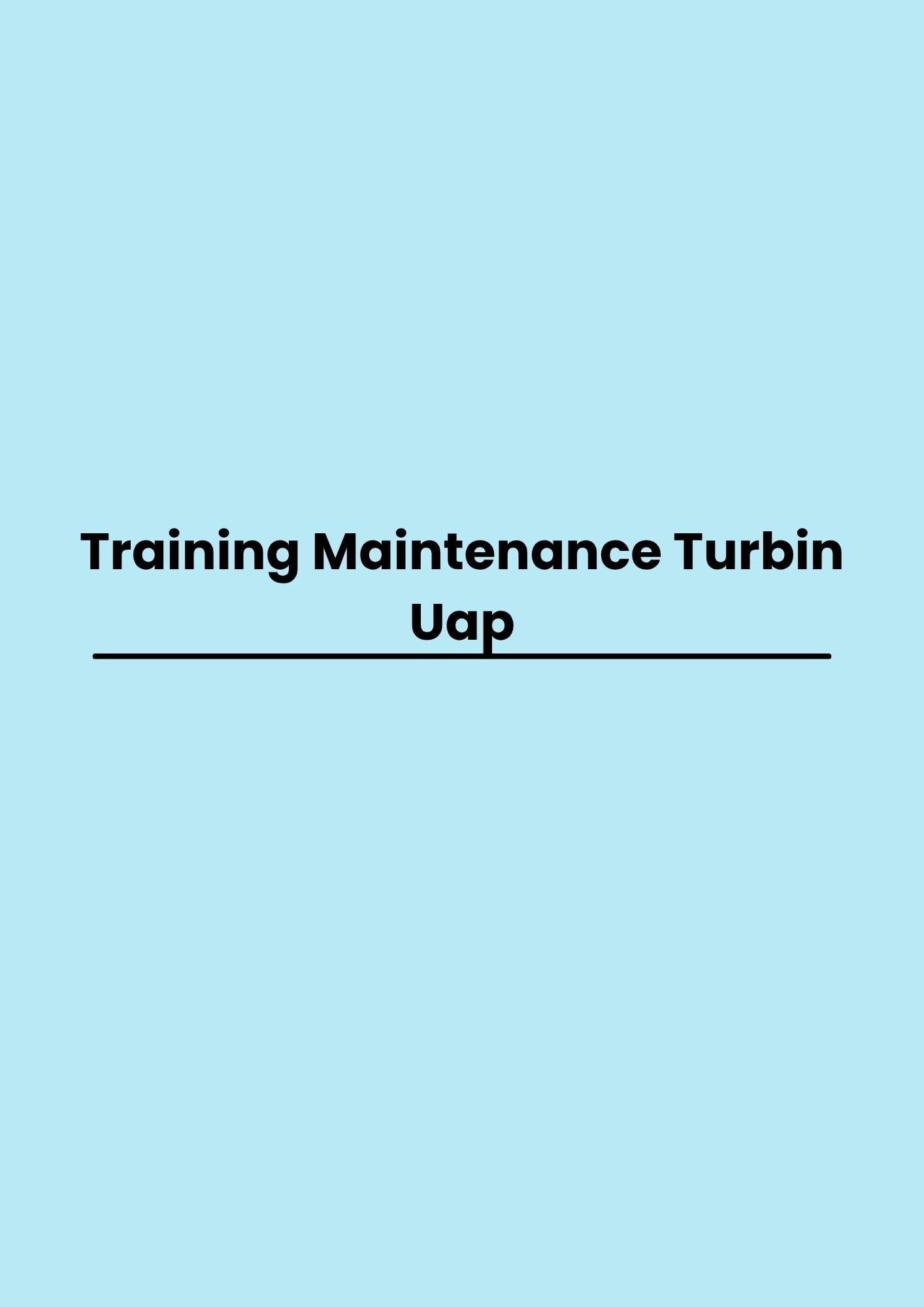 pelatihan Maintenance Turbin Uap di bandung