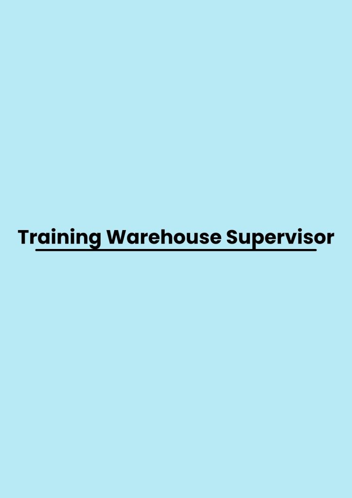 pelatihan Warehouse Supervisor di bandung
