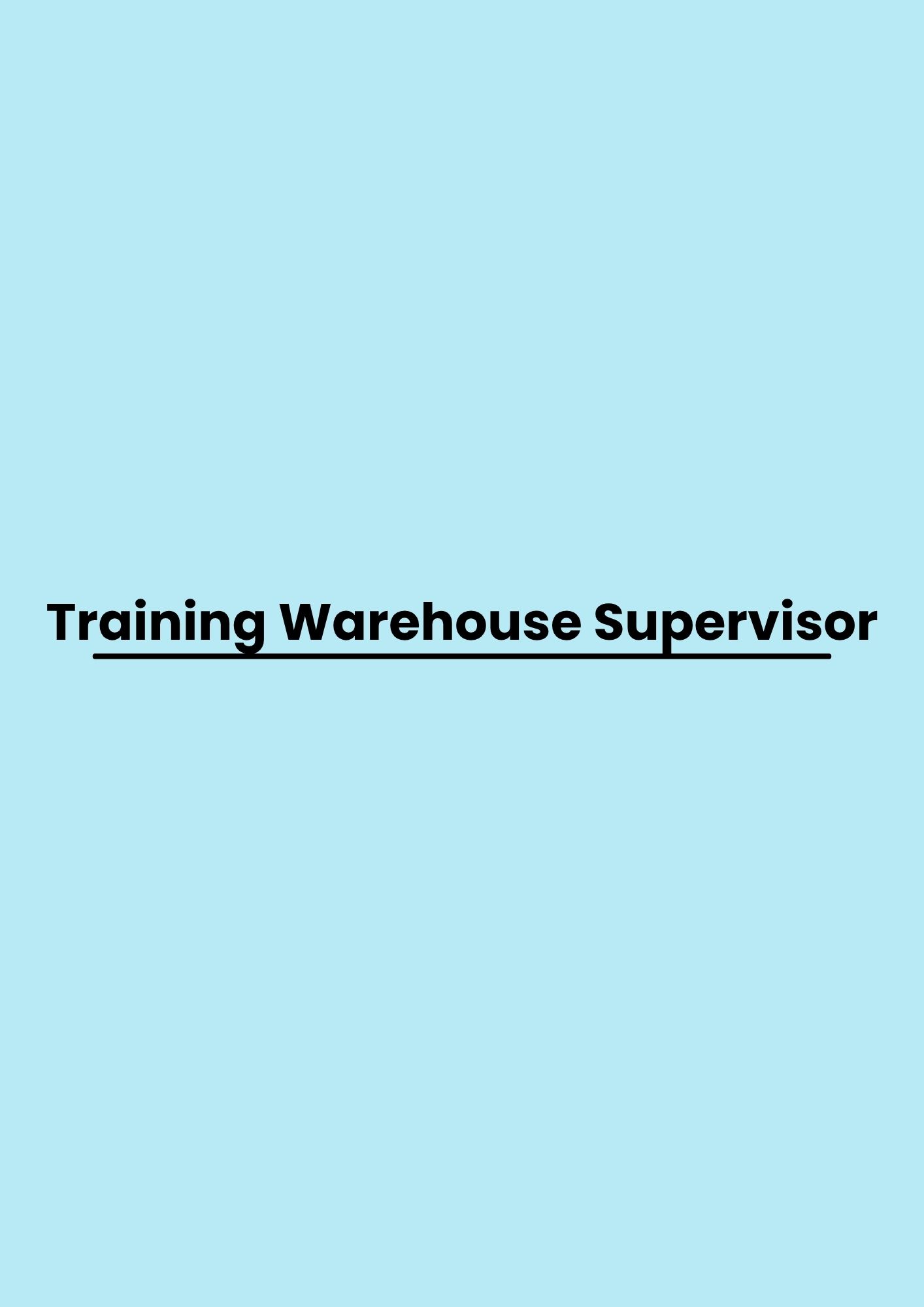 pelatihan Warehouse Supervisor di bandung