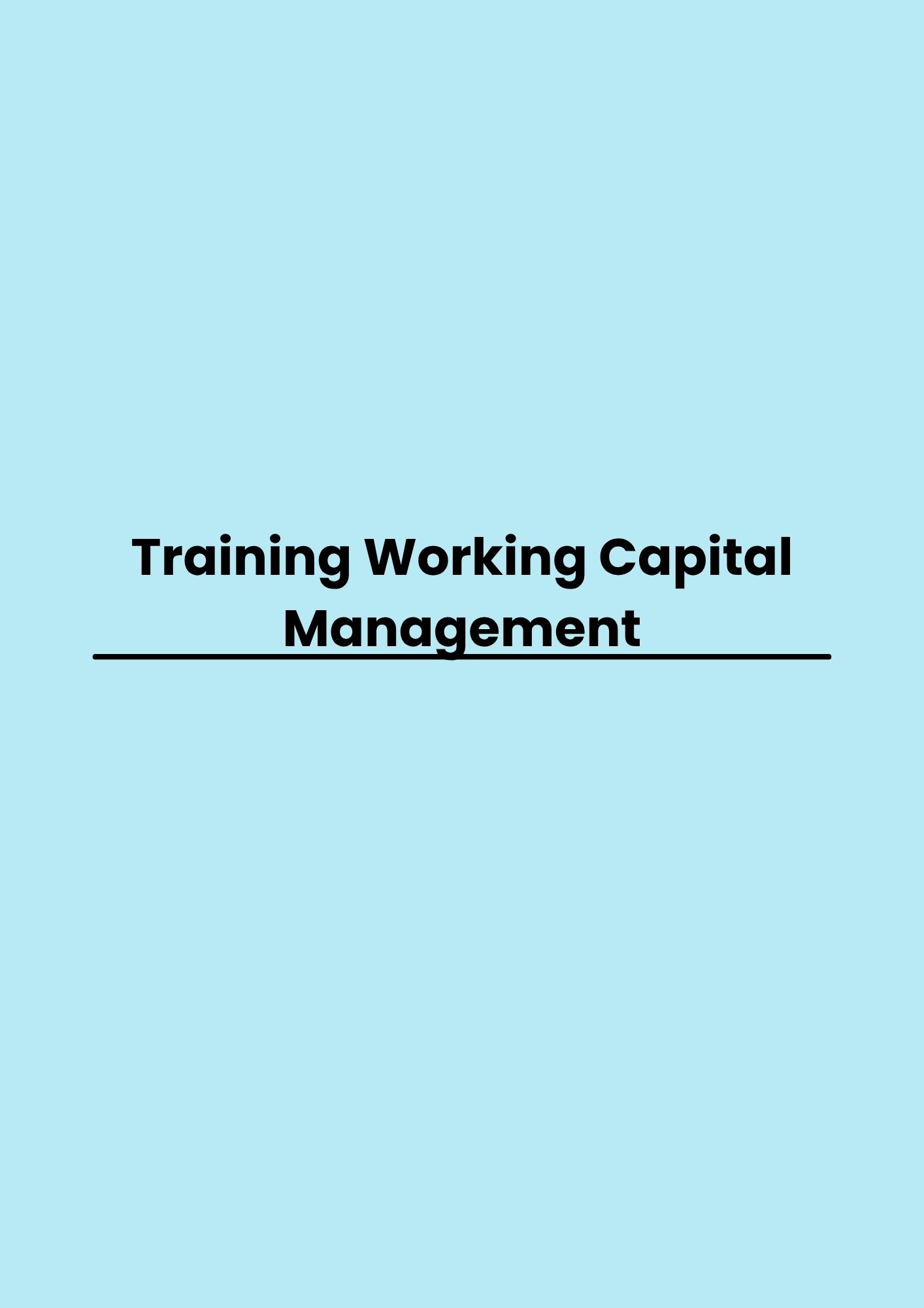 pelatihan Working Capital Management di bandung