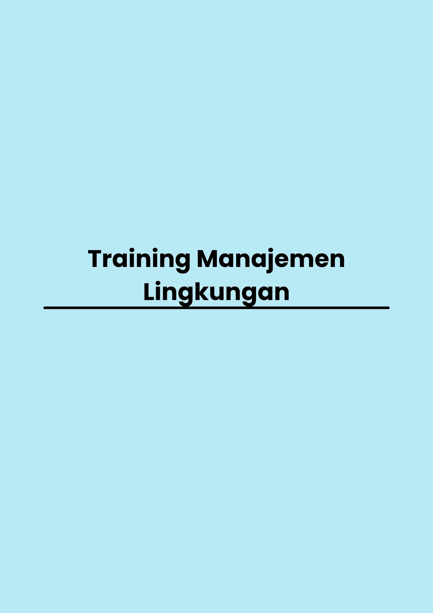 pelatihan Manajemen Lingkungan di bandung