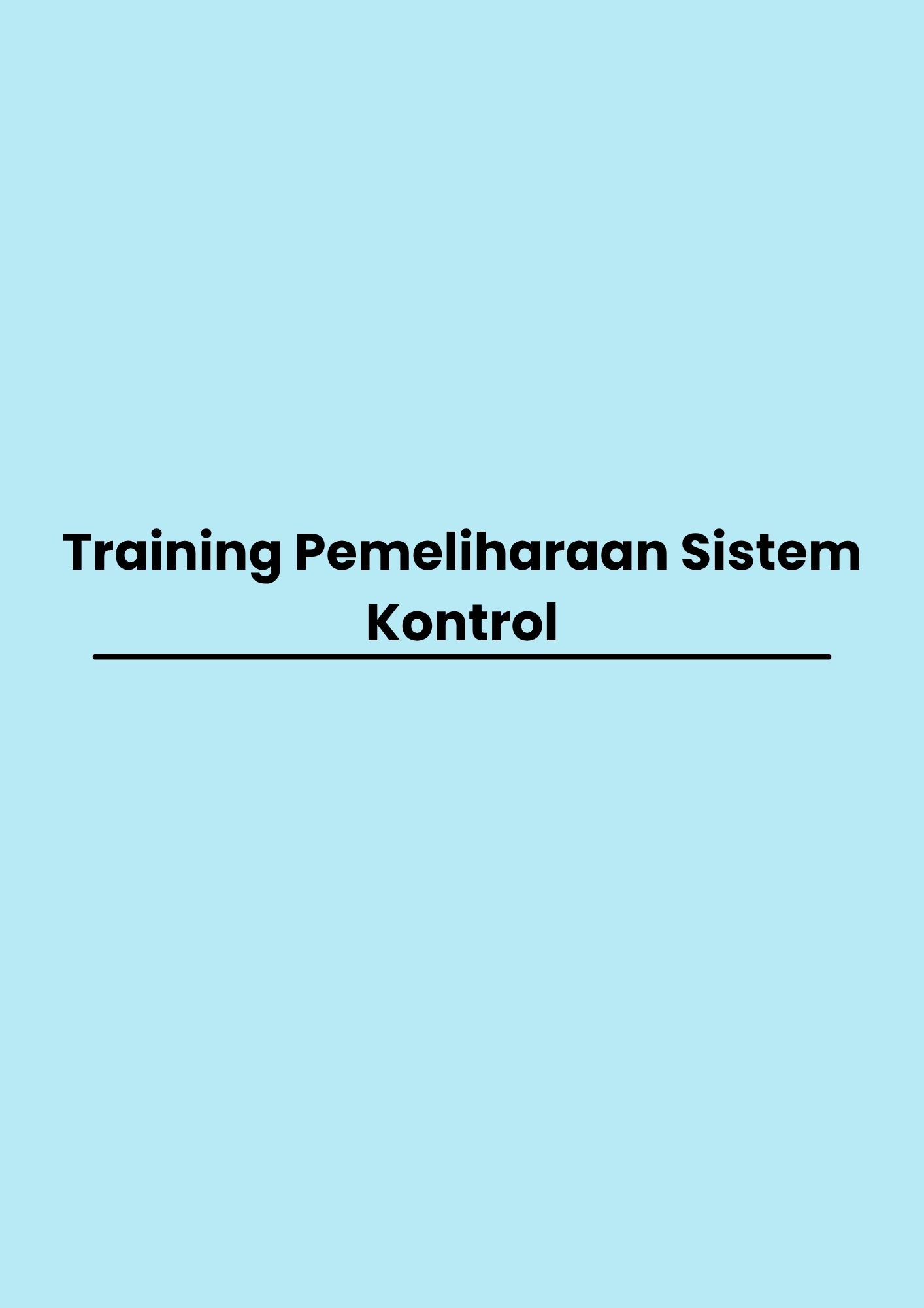 pelatihan Pemeliharaan Sistem Kontrol di bandung