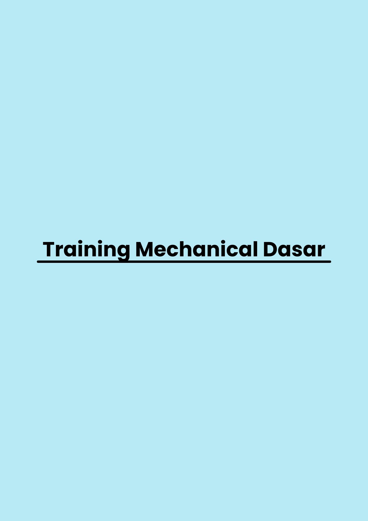 pelatihan Mechanical Dasar di bandung