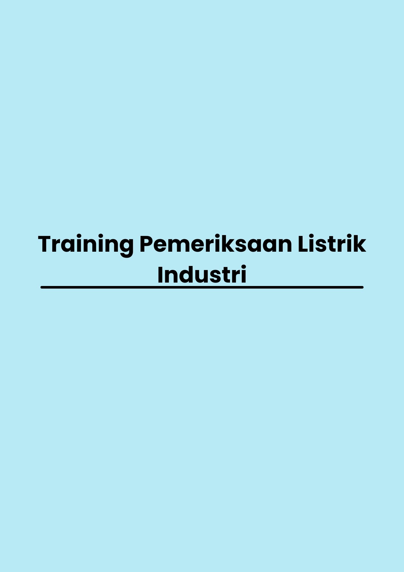 pelatihan Pemeriksaan Listrik Industri di bandung