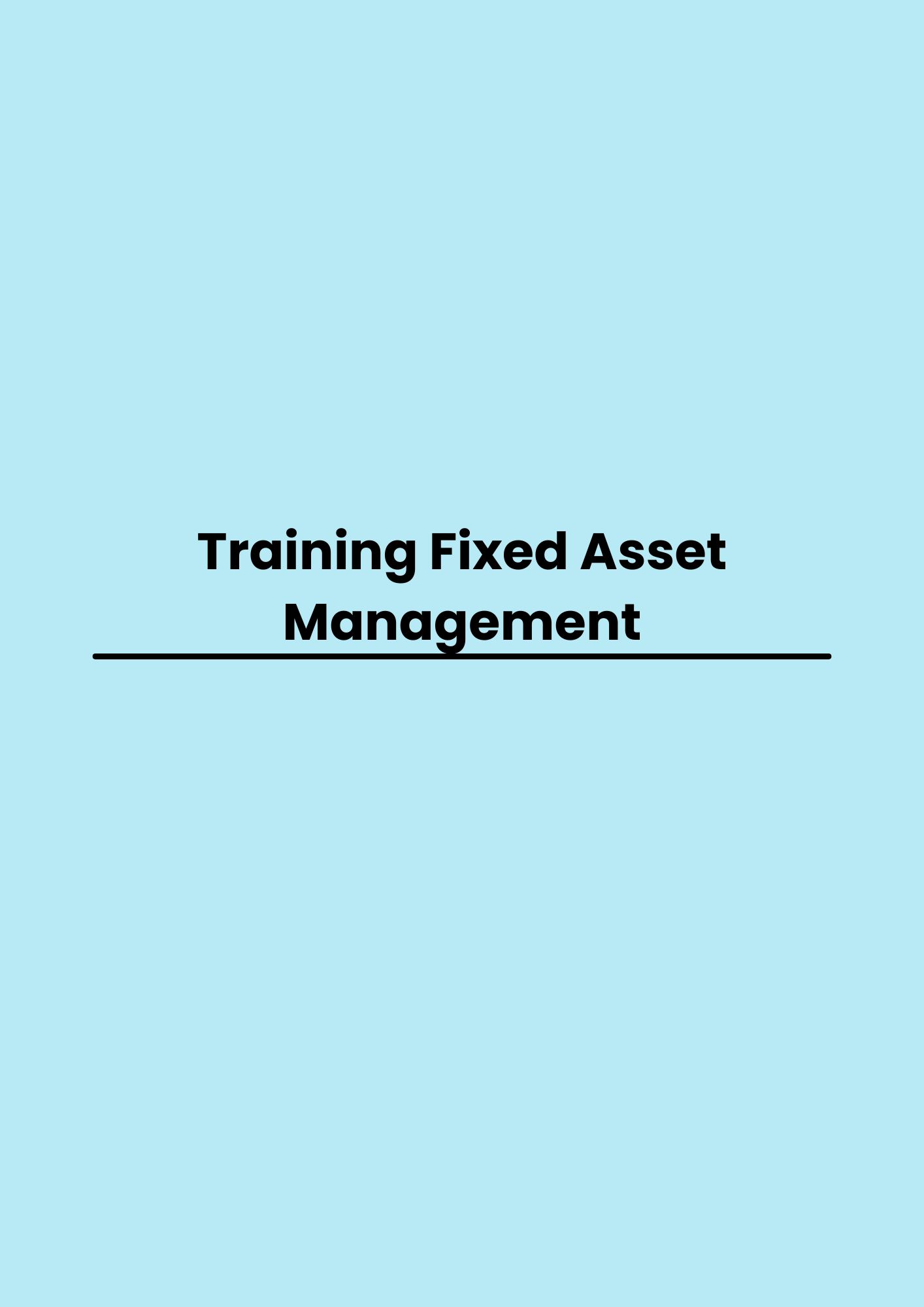 pelatihan Fixed Asset Management di bandung