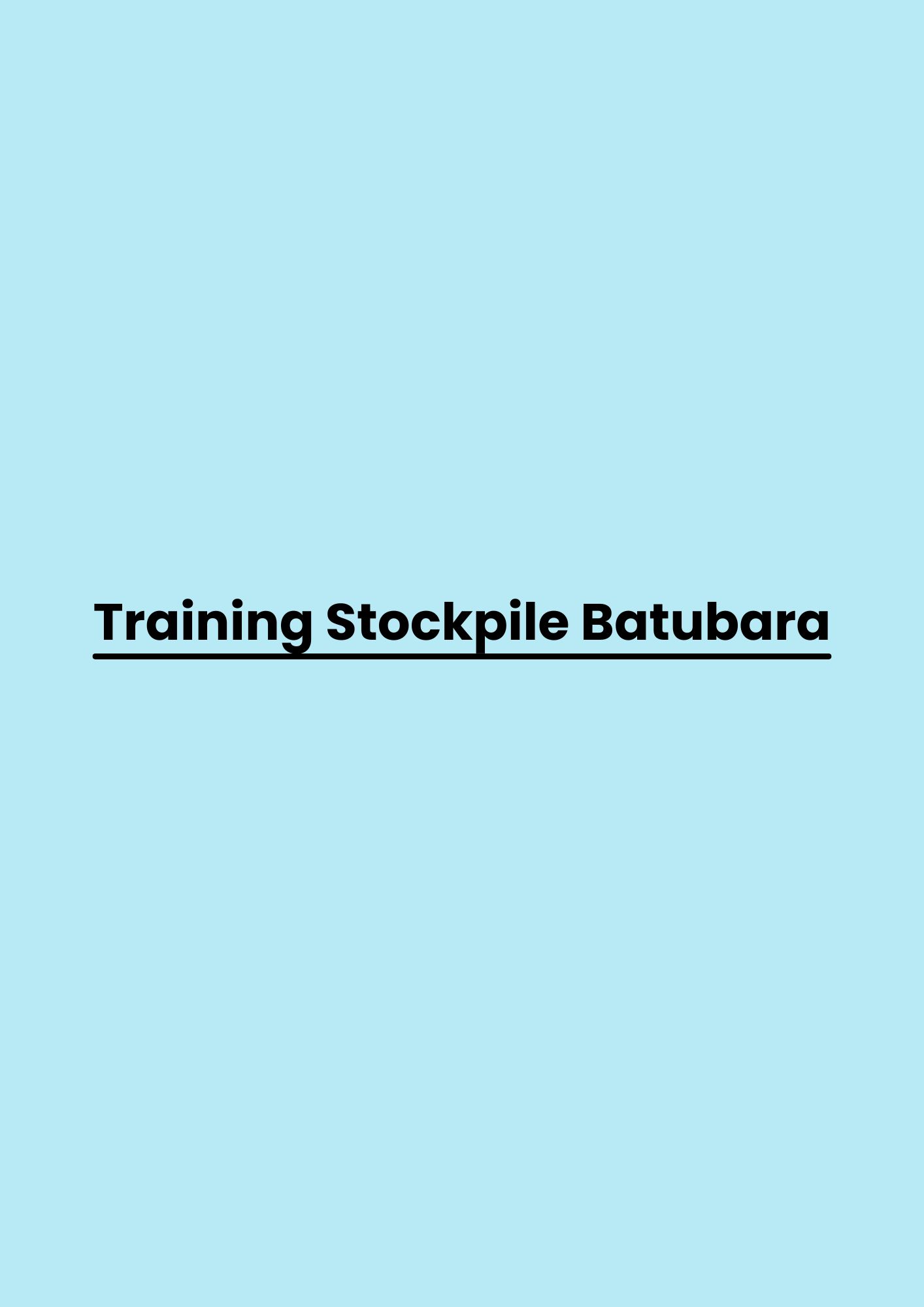 pelatihan Stockpile Batubara di jakarta