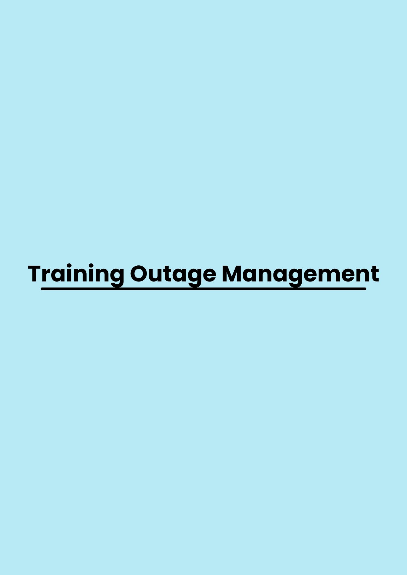 pelatihan Outage Management di bandung