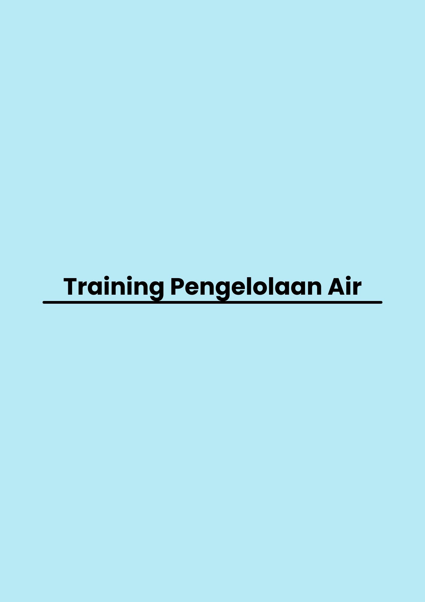 pelatihan Pengelolaan Air di bandung